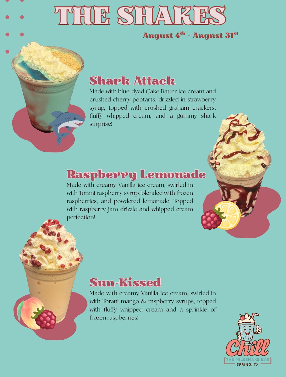 Chill...The Milkshake Bar Menu - Image 1