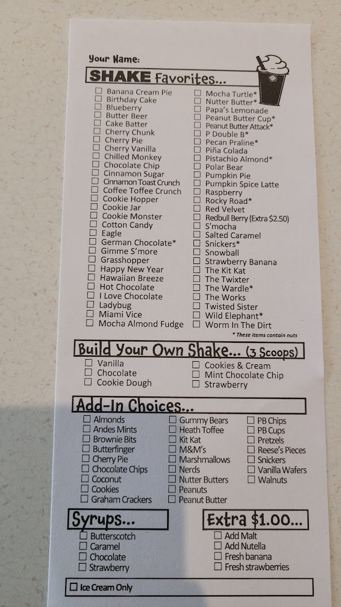 Chill...The Milkshake Bar Menu - Image 4