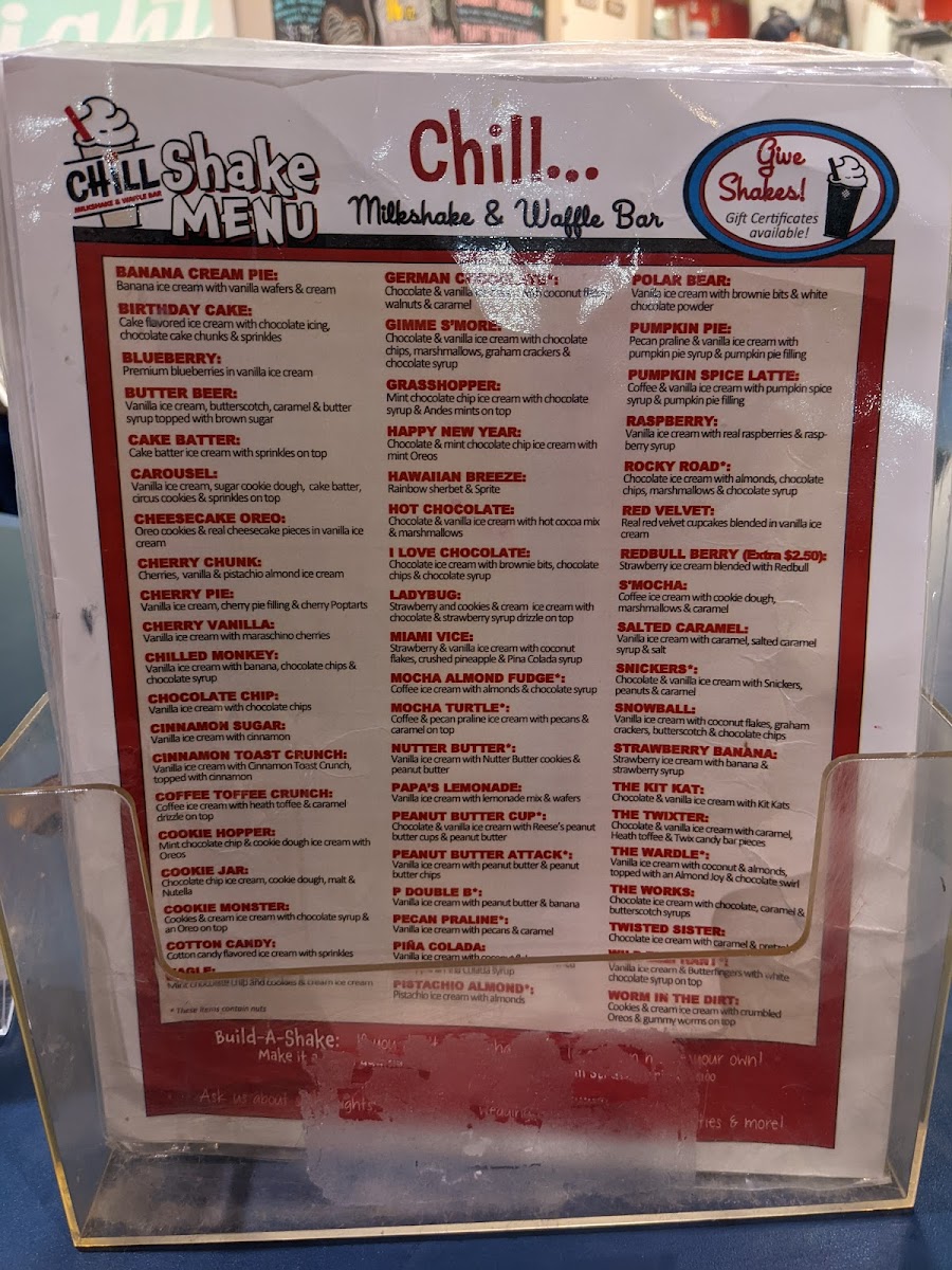 Chill...The Milkshake Bar Menu - Image 6